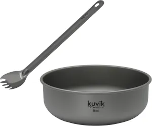 Kuvik Titanium Spork & 650ml (22 oz) Titanium Bowl Bundle