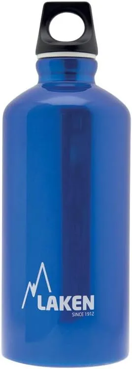 Laken Futura Aluminum Water Bottle - Narrow Mouth, Screw Cap with Loop - Leak-Proof, BPA Free, Made in Spain - 20oz, Blue