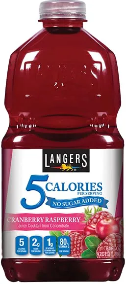 Langers 5 Calorie Cranberry Raspberry Juice Cocktail, 64 Fl Oz (Pack of 8)