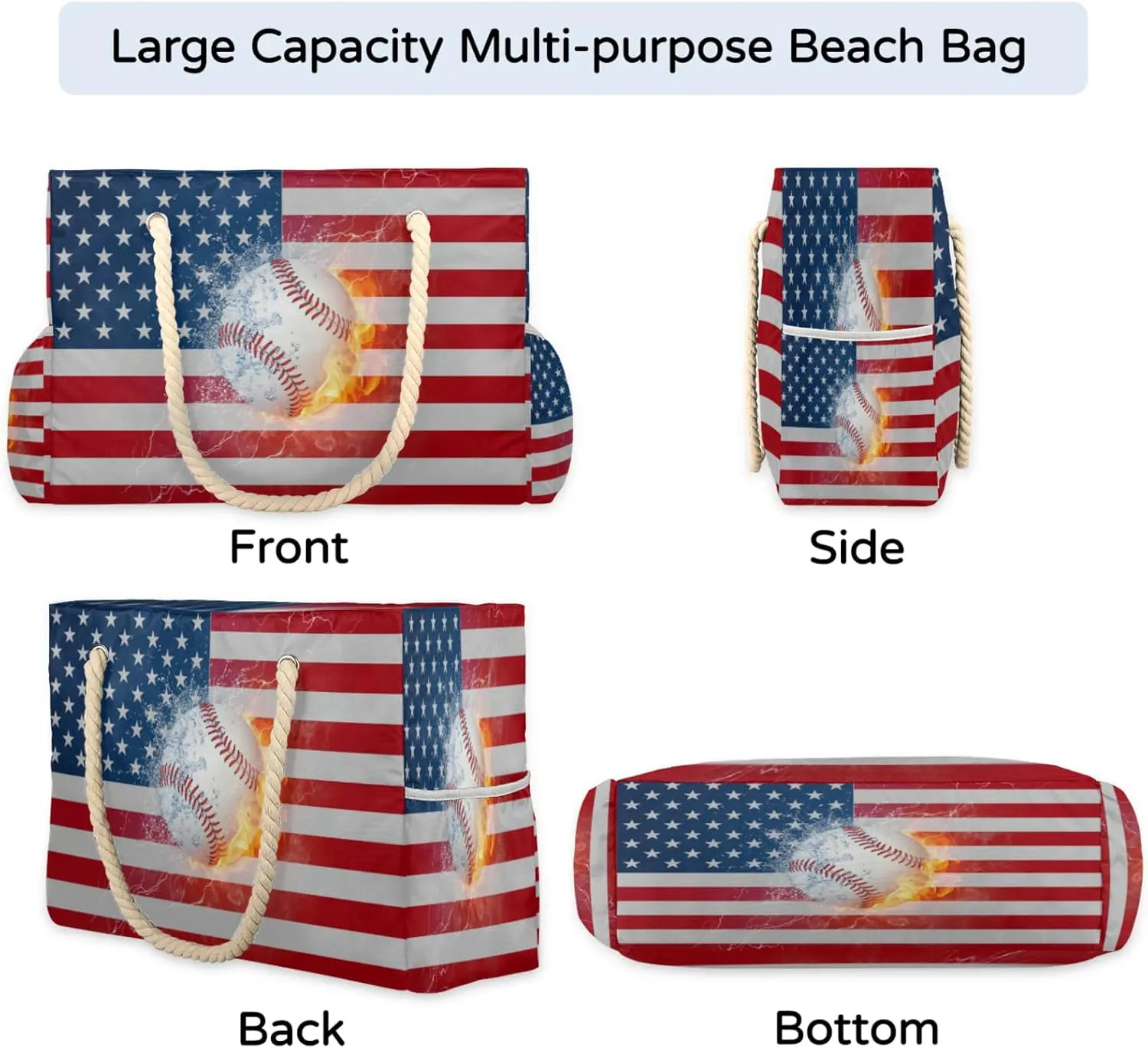 Large Beach Tote Bags with Zipper, Beach Bag for Women, Waterproof Sandproof Pool Swim Bags, Travel Tote Bag