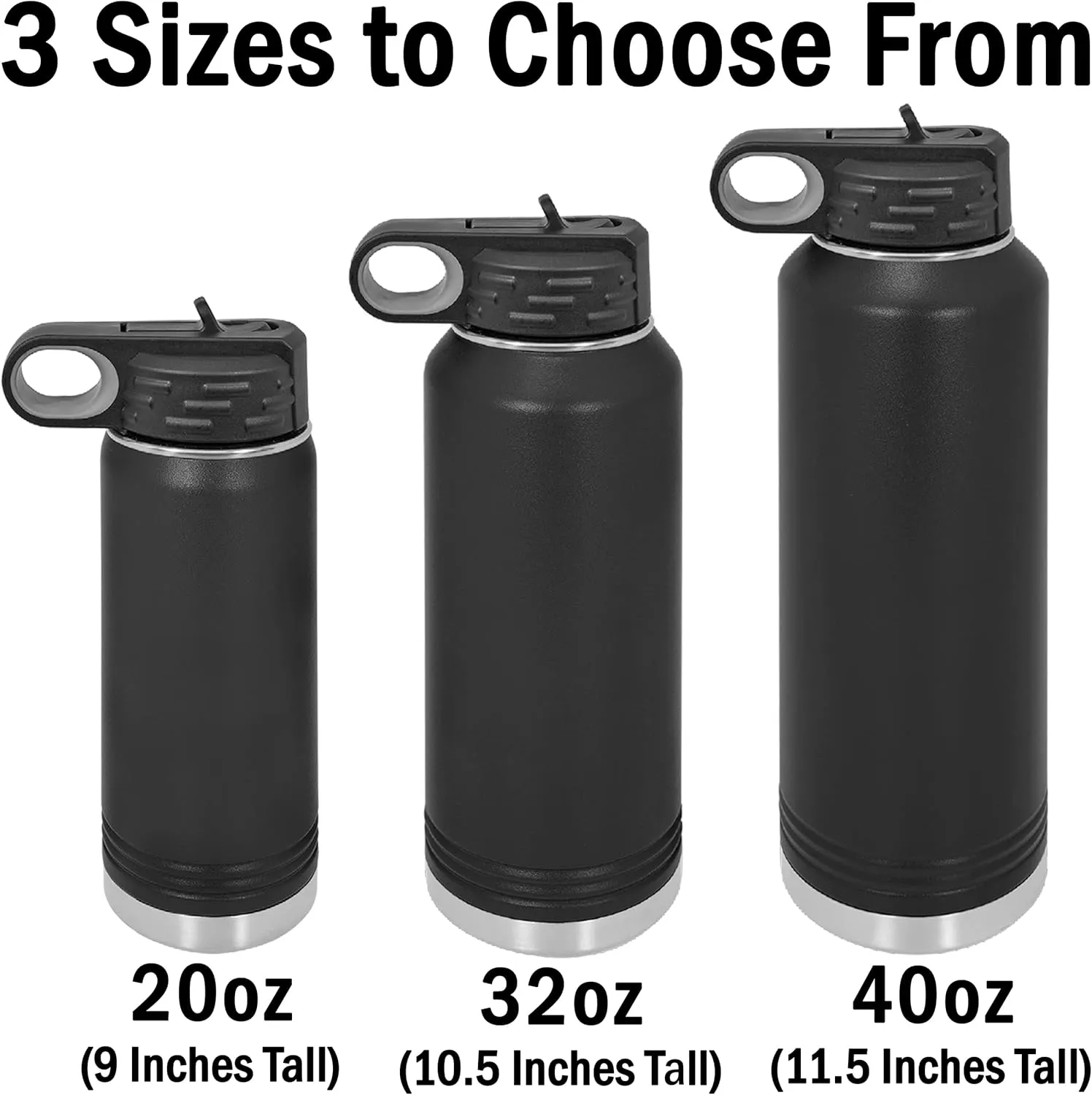 LaserGram Personalized Water Bottle, Basketball Slam Dunk Man, Stainless Steel Double Wall Vacuum Insulated with Flip Top Straw, Custom Engraved Gift (32oz / 950ml Dark Blue)