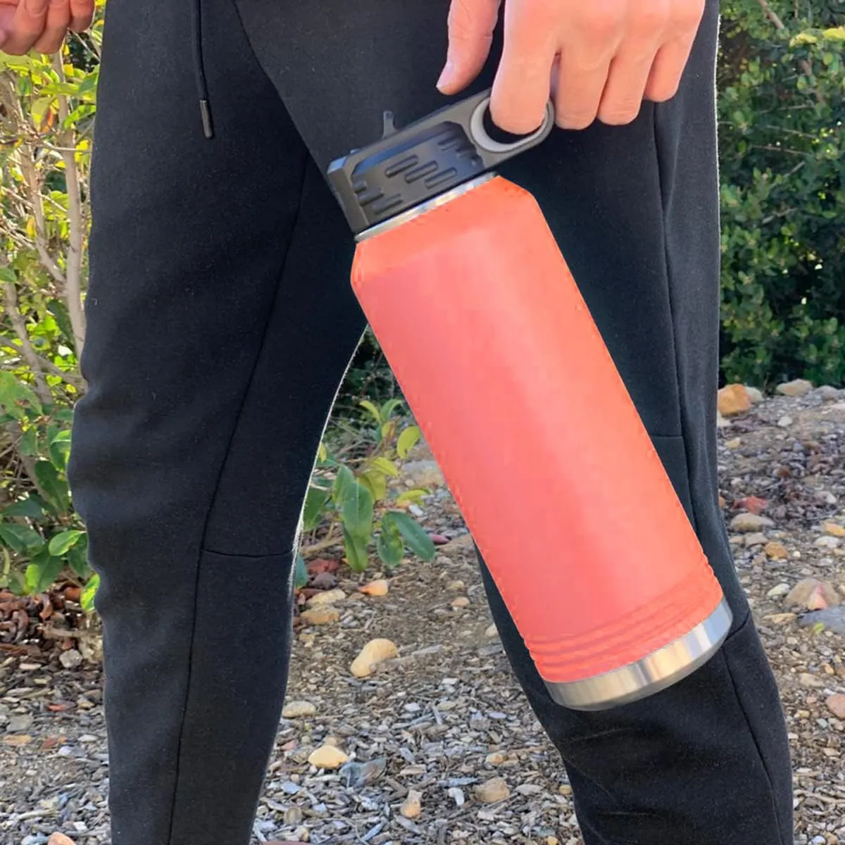LaserGram Personalized Water Bottle, Grad Cap Class of 2023, 2024, 2025, 2026, 2027, Stainless Steel Double Wall Vacuum Insulated with Flip Top Straw, Custom Engraved Gift (40oz / 1180ml Coral)