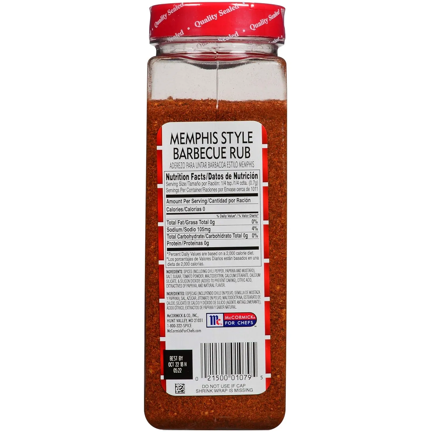Lawry's Memphis Style Barbecue Rub, 25 oz - One 25 Ounce Container of Memphis Dry Rub, Perfect for BBQ Rub Wings, Ribs, Brisket and More