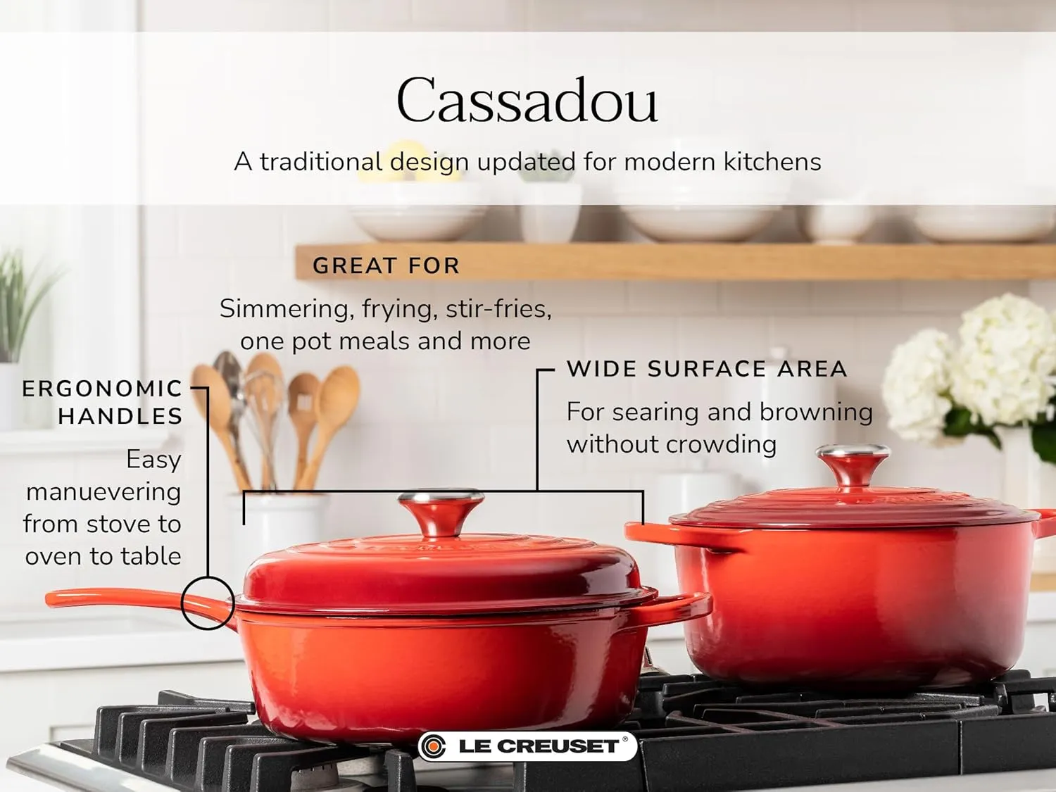 Le Creuset Enameled Cast Iron Signature Cassadou, 3.75 qt., Caribbean