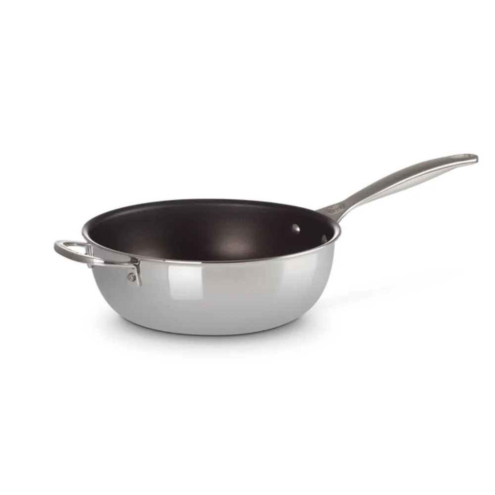 Le Creuset Signature Stainless Steel Non-Stick Chef's pan with lid & helper handle diam. 24 cm.