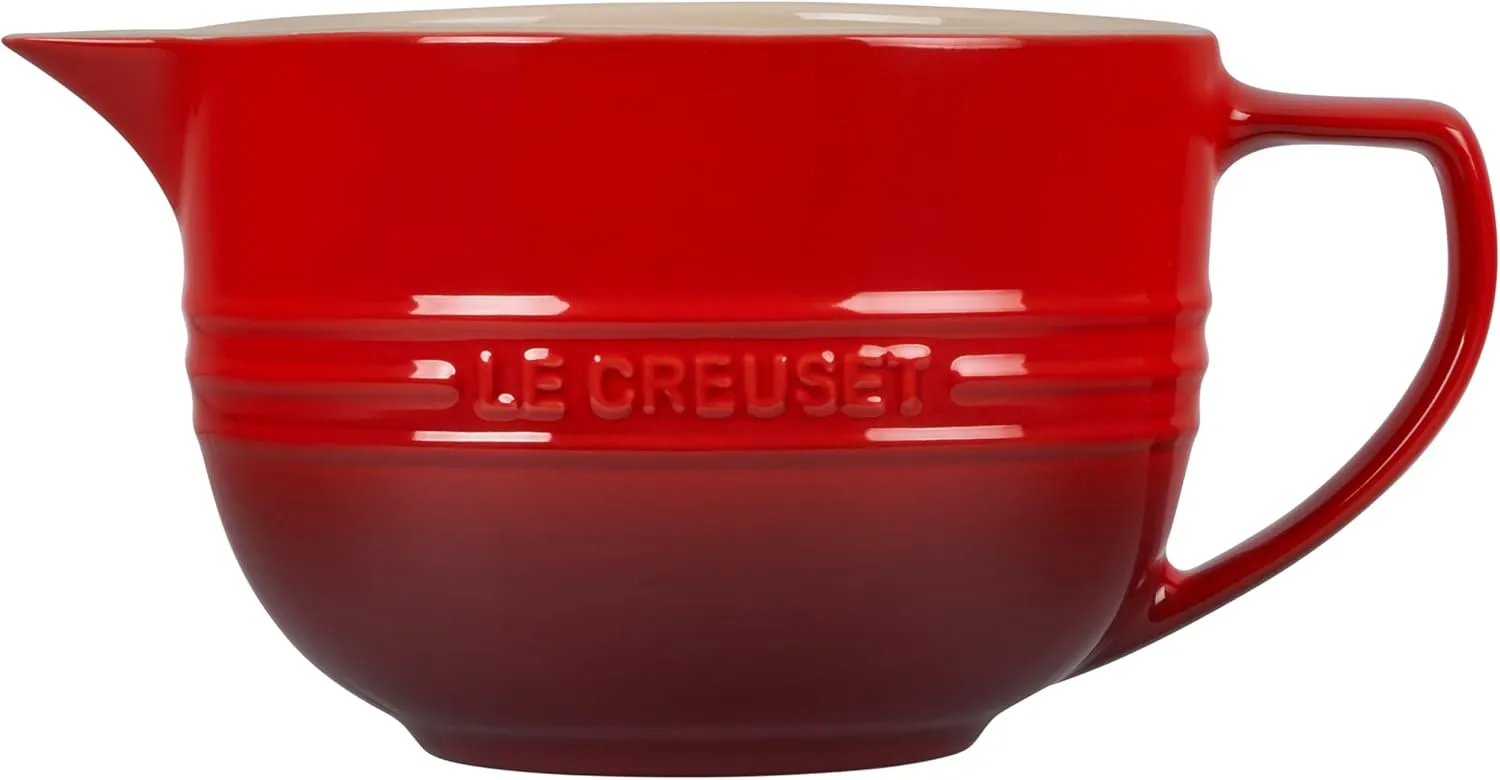 Le Creuset Stoneware Signature Batter Bowl, 3.25qt., Cerise