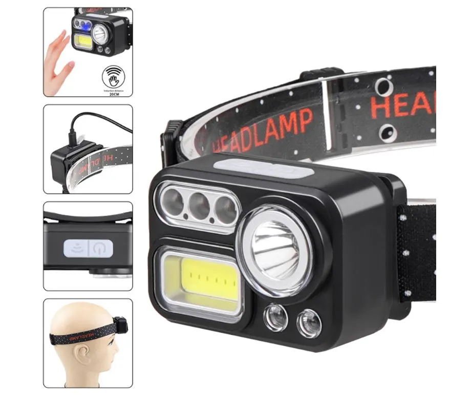 LED COB RGB Sensor Headlamp