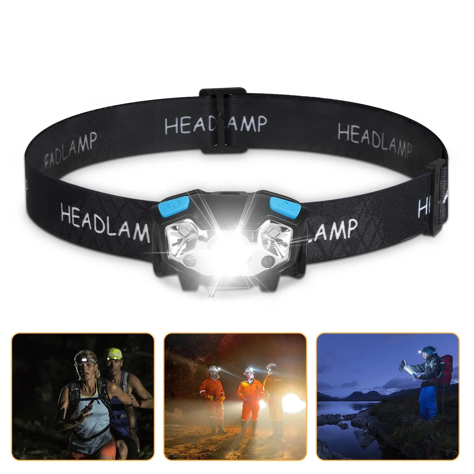 LED Headlamp Flashlight, 5000 Lumen