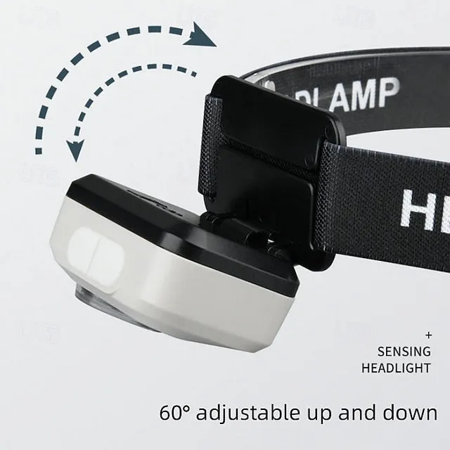 LED Headlamp with Motion Sensor, USB Rechargeable Head Light for Outdoor Camping Running & Cycling