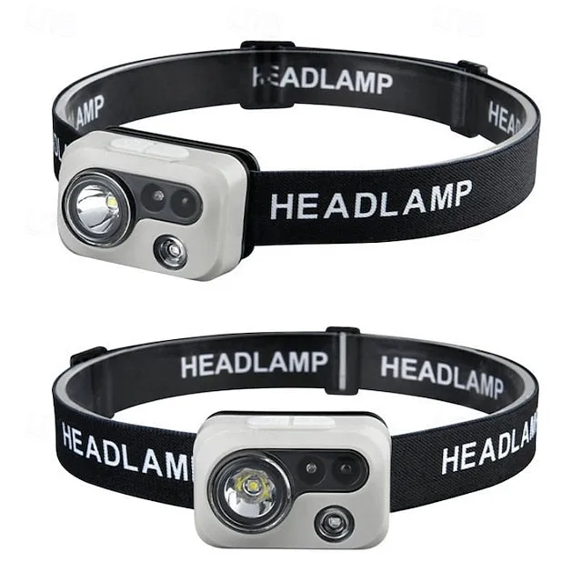 LED Headlamp with Motion Sensor, USB Rechargeable Head Light for Outdoor Camping Running & Cycling