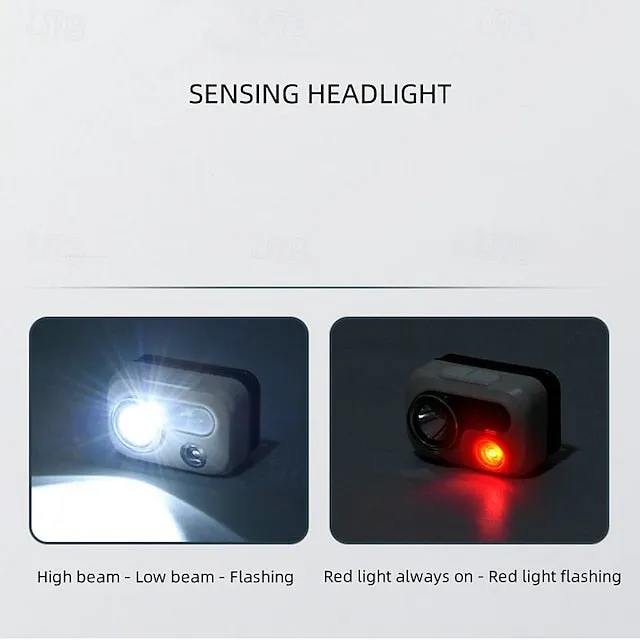 LED Headlamp with Motion Sensor, USB Rechargeable Head Light for Outdoor Camping Running & Cycling