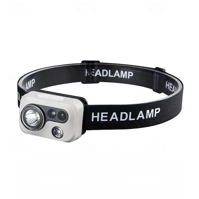 LED Headlamp with Motion Sensor, USB Rechargeable Head Light for Outdoor Camping Running & Cycling