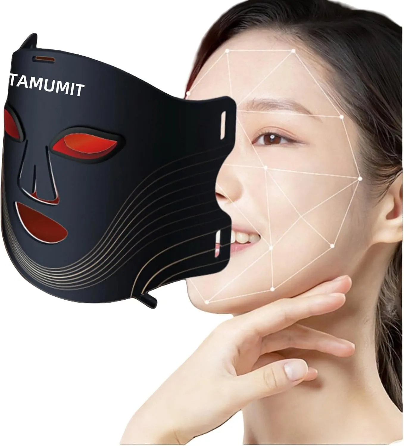 LED Light Therapy Mask for Woman 4 Professional Wavelengths, Facial Skin Care Mask,Red Light Therapy for Face,660 NM & 460 NM & 850 NM Wavelength for Home Use, Body Beauty Machine for Care at Home