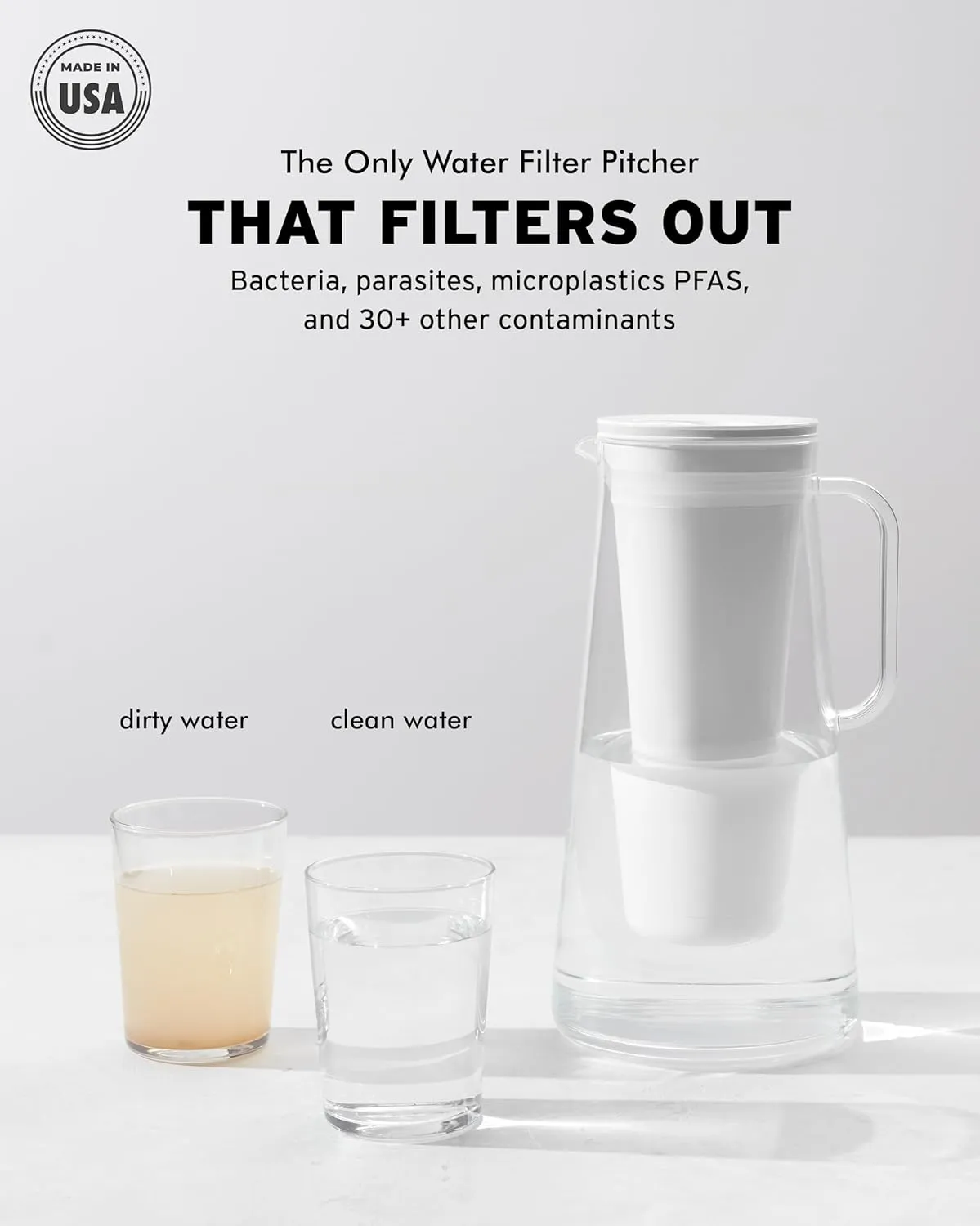 LifeStraw Home – Water Filter Pitcher, 10-Cup, Midnight Blue, BPA Free Designed for Everyday Protection Against Bacteria, parasites, microplastics, Lead, Mercury, PFAS and a Variety of Chemicals