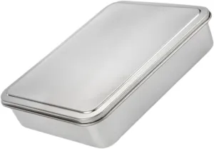 LIFKOME Stainless Steel Tiramisu Plate Cake Box Lid Cake Pan Set Baking Pan Dividers Rectangle