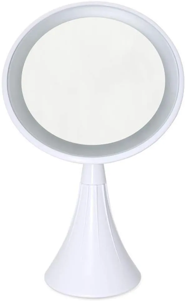 Lighted Mirror Countertop Smart LED Makeup Mirror 360 Degree Rotation USB Charging Desktop Beauty Mirror 10 Times Magnification Lighted Makeup Mirror