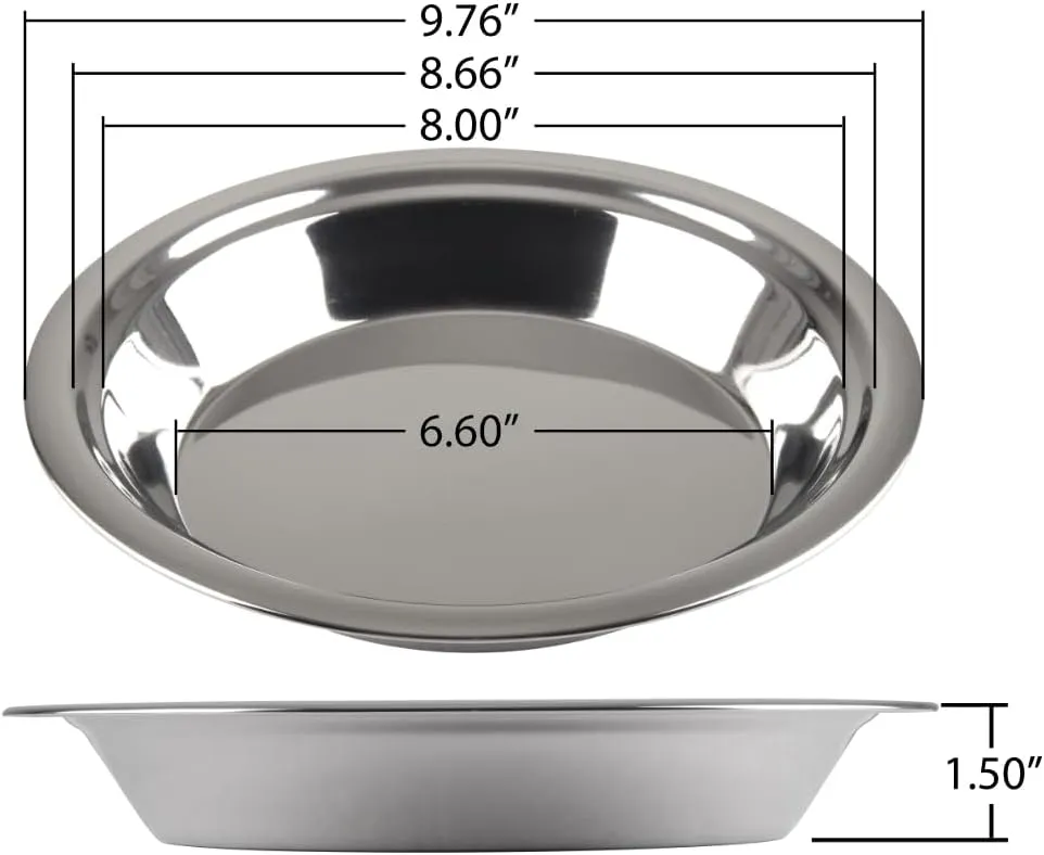 Lindy's - 5M871 Lindy's Stainless Steel 9 inch pie pan, Silver