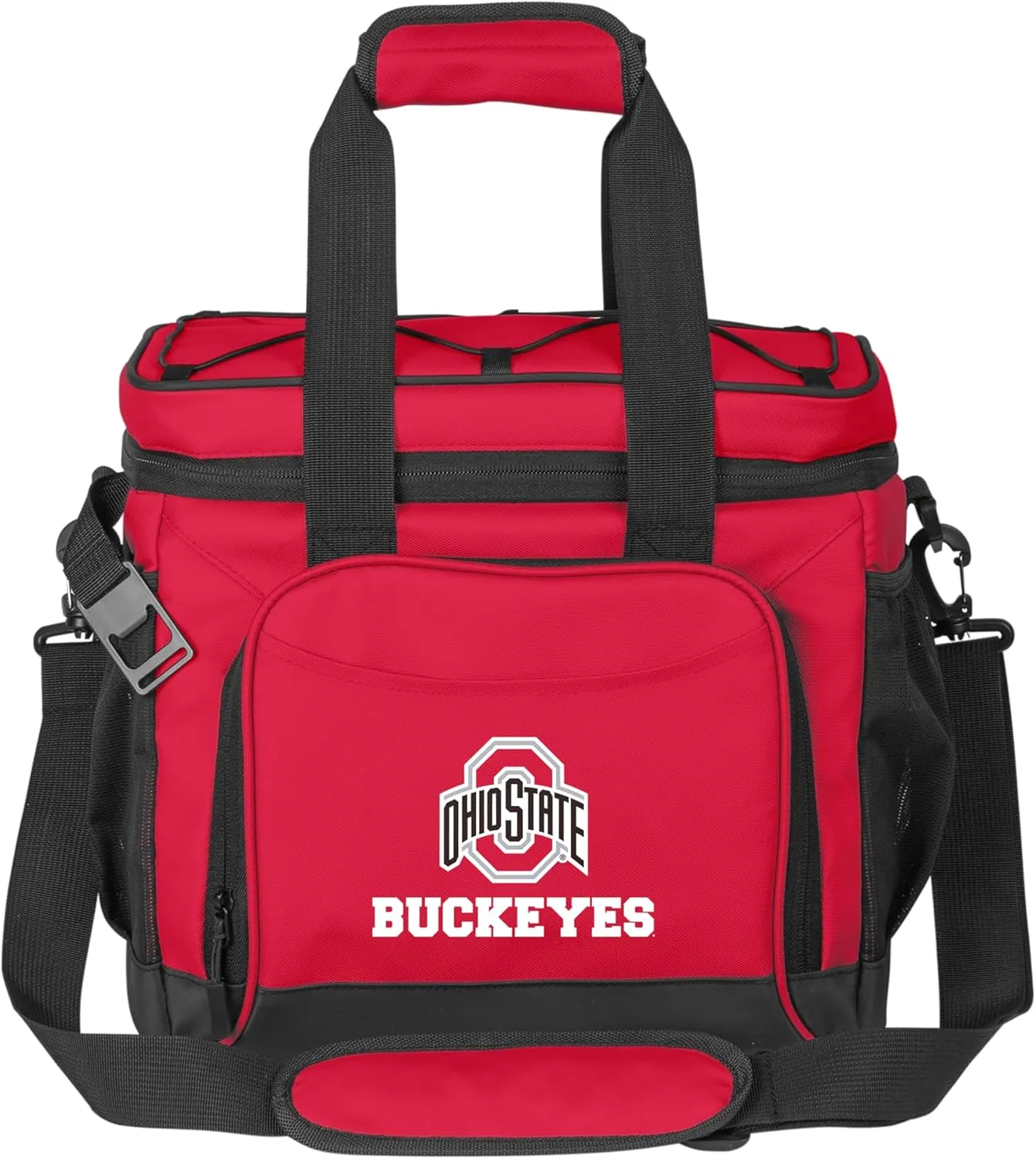 Logo Brands NCAA Flex 24-Can Cooler - Heat-Sealed Leak-Proof Lining, Built-in Bottle Opener, Adjustable Shoulder Strap- Great for Tailgates & Picnics