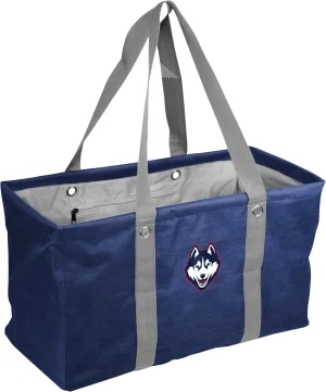 Logo Brands NCAA UCONN Huskies Unisex Crosshatch Picnic Caddy – Multipurpose Oversized Tote with Reinforced Handles, Team Logo, and Interior Pocket
