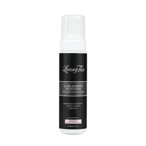 Loving Tan Platinum 2 HR Express Self Tanning Mousse, Darkest Shade Yet - Streak Free, Professional Quality Sunless Tanner- 10  Applications per Bottle, Cruelty Free, Naturally Derived DHA, 6.7 Fl Oz
