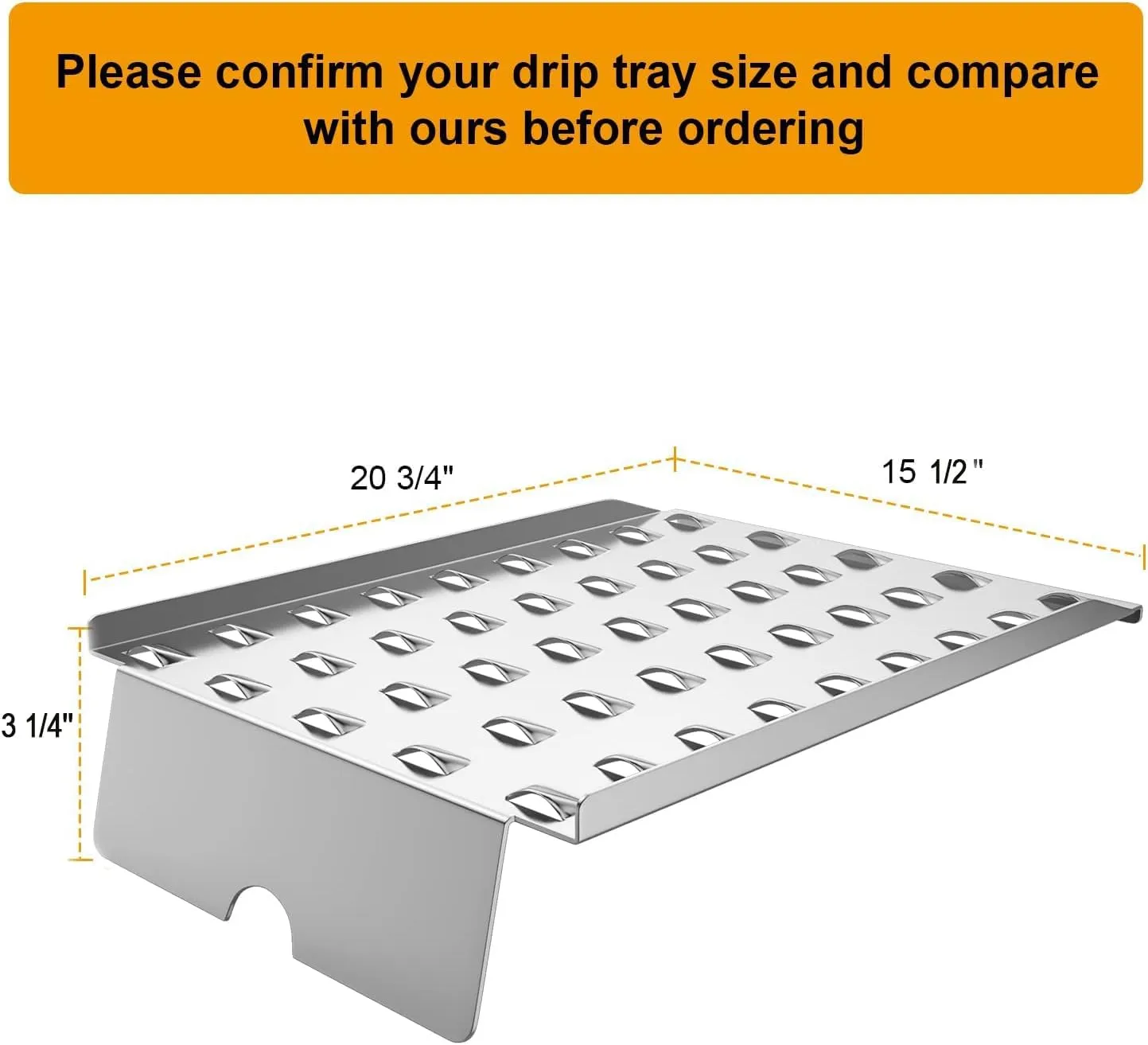 LS'BABQ Grill Drip Tray for Camp Chef 24 Series Pellet Grills,SmokePro SG 24,STX 24,Drip Pan Heat Baffle Replacements Parts for Traeger Pro 20 22 575 Series