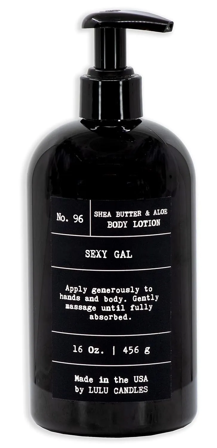 Lulu Candles | Sexy Gal - Sandalwood Rose | Moisturizing Body Lotion with Soothing Shea Butter & Aloe | Gentle Lotion Nourishes Dry Skin With Moisture | No Paraben | Dye Free | Non-Greasy | 16 fl. oz.