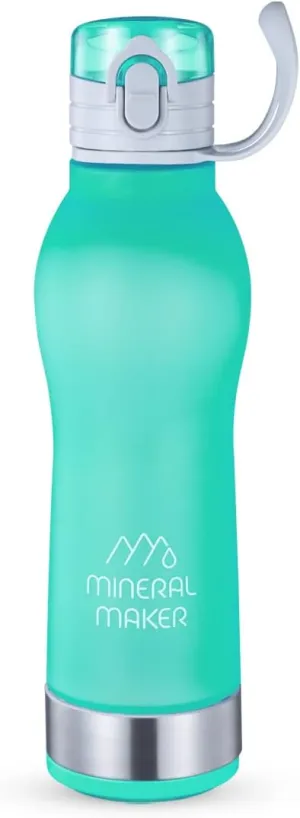 Magnesium Alkaline Mineral Water Bottle SPORTY 99.9% Pure Natural pH Water BPA Free Handle Tumbler Sport Travel Office Outdoor Activities 500ml/16.90Oz (MINT)