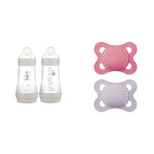 MAM Easy Start Anti-Colic Baby Bottles, 9 oz (2 Count)   MAM Original Baby Pacifier, 0-6 Months (2 Count)