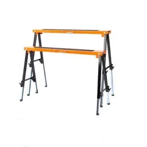 Mastercraft 2-Pack Folding Metal Sawhorse with Non-Slip Surface, 120KG Load