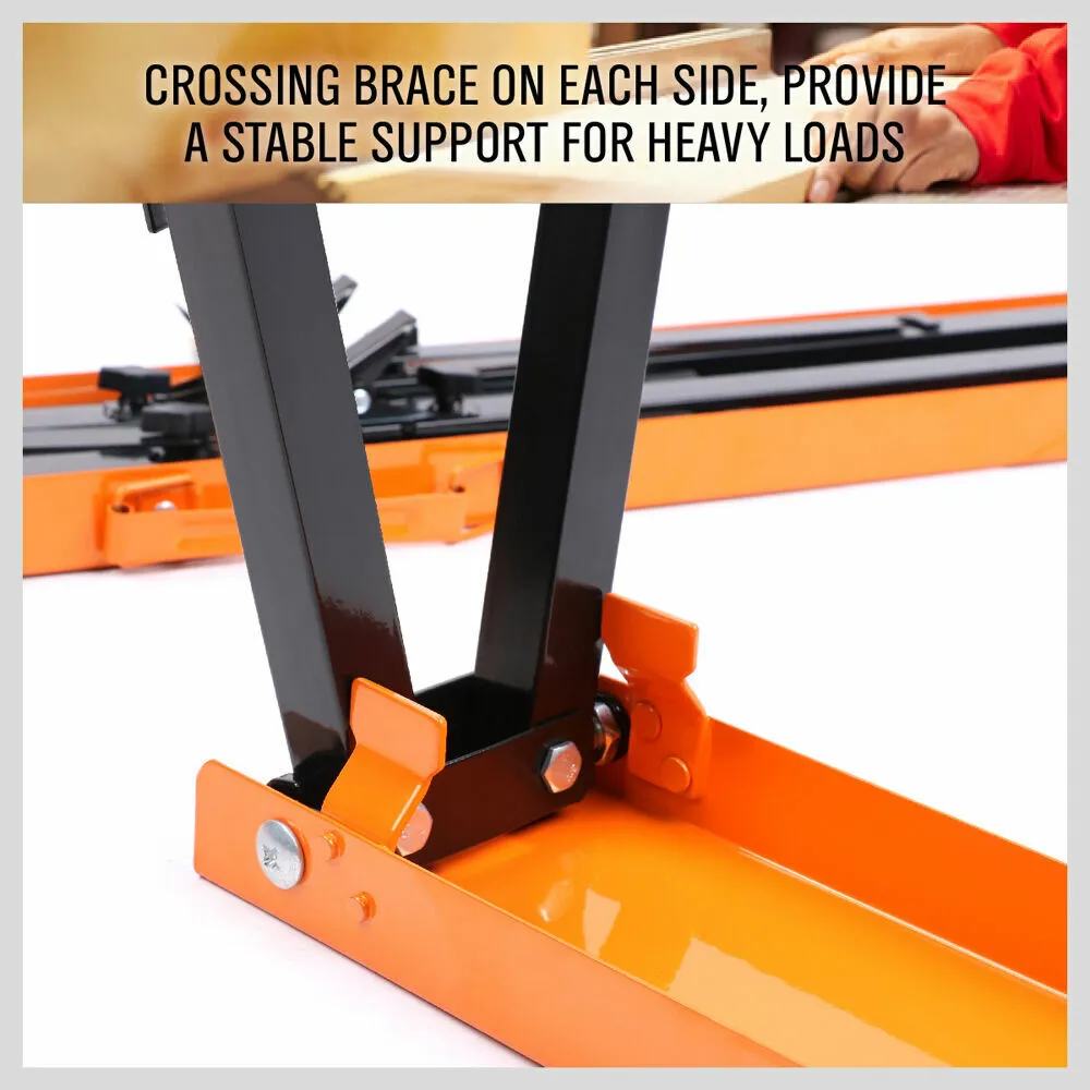 Mastercraft 2-Pack Folding Metal Sawhorse with Non-Slip Surface, 120KG Load
