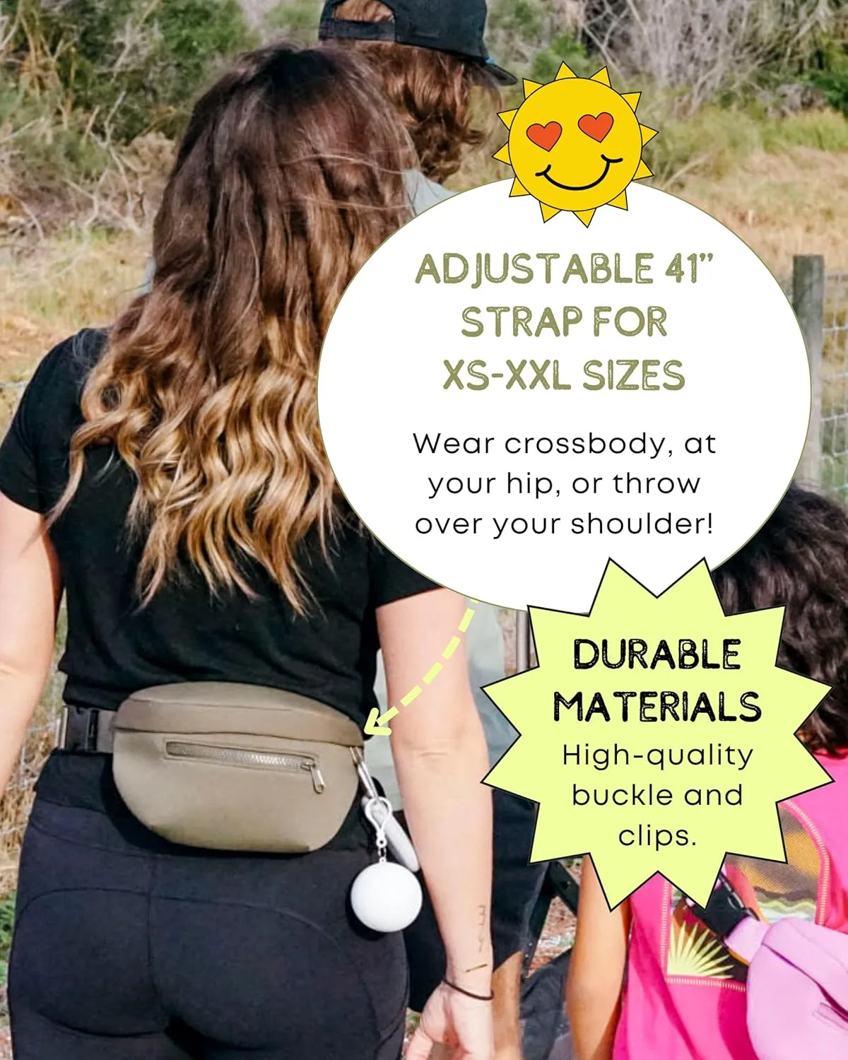 Maxie & Nova Theme Park Essentials Fanny Pack for Women -10 Pieces, Cruise Ship Essentials including USB Fan, Collapsible Water Bottle, Disposable Ponchos, Cooling Towel, Silicone Straw - (Green)