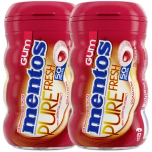 Mentos Pure Fresh Sugar Free Chewing Gum with Xylitol, Cinnamon, Bulk, 50 Piece Bottle (Pack of 2)