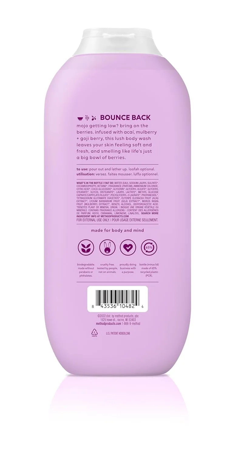 Method Body Wash, Berry Balance, Paraben and Phthalate Free, 18 oz (Pack of 2)