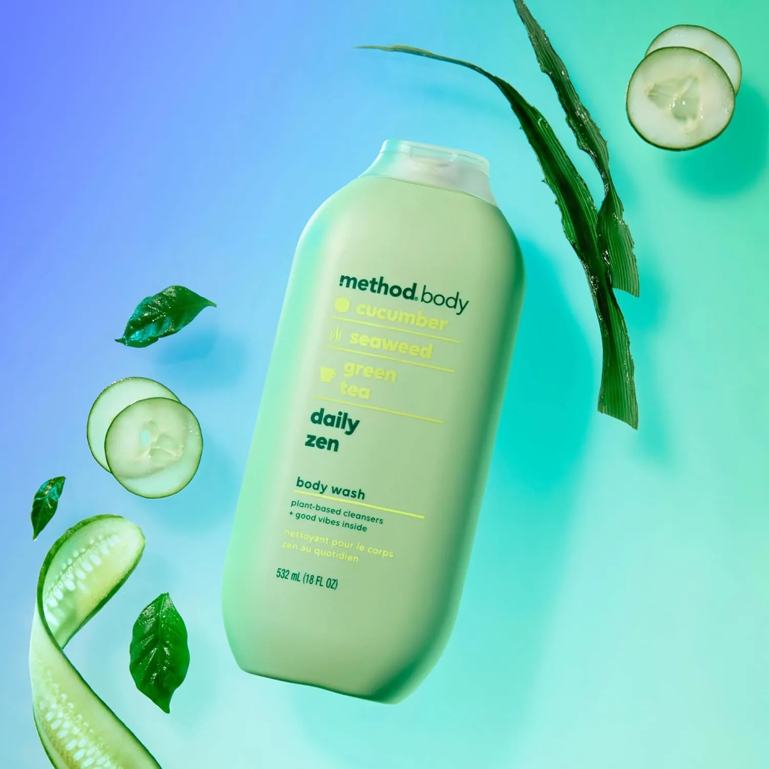 Method Body Wash, Daily Zen, Paraben and Phthalate Free, 18 oz (Pack of 6)