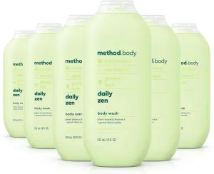 Method Body Wash, Daily Zen, Paraben and Phthalate Free, 18 oz (Pack of 6)