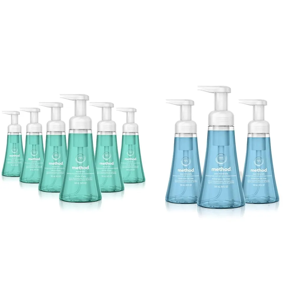 Method Foaming Hand Soap, Waterfall, Paraben and Phthalate Free, Biodegradable Formula, 10 fl oz & Foaming Hand Soap, Sea Minerals, Paraben and Phthalate Free, Biodegradable Formula, 10 fl oz