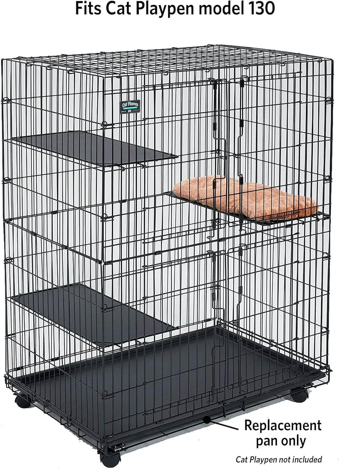 MidWest Homes for Pets 142PAN Replacement Pan for Midwest Cat Cage, 34.5 x 22.5 x 1.125