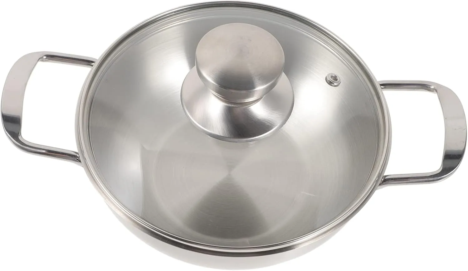 Mikikit Mini Hot Pot Portable Cooking Pot Stainless Household Hot Pot Metal Handle Pot Household Cooking Pot
