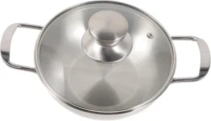 Mikikit Mini Hot Pot Portable Cooking Pot Stainless Household Hot Pot Metal Handle Pot Household Cooking Pot