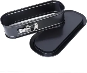 Mikinona Non-stick Carbon Steel Oval Cake Lock Lid Baking Pan Loaf Pan Heat- Bakeware for Cake Toast Baking