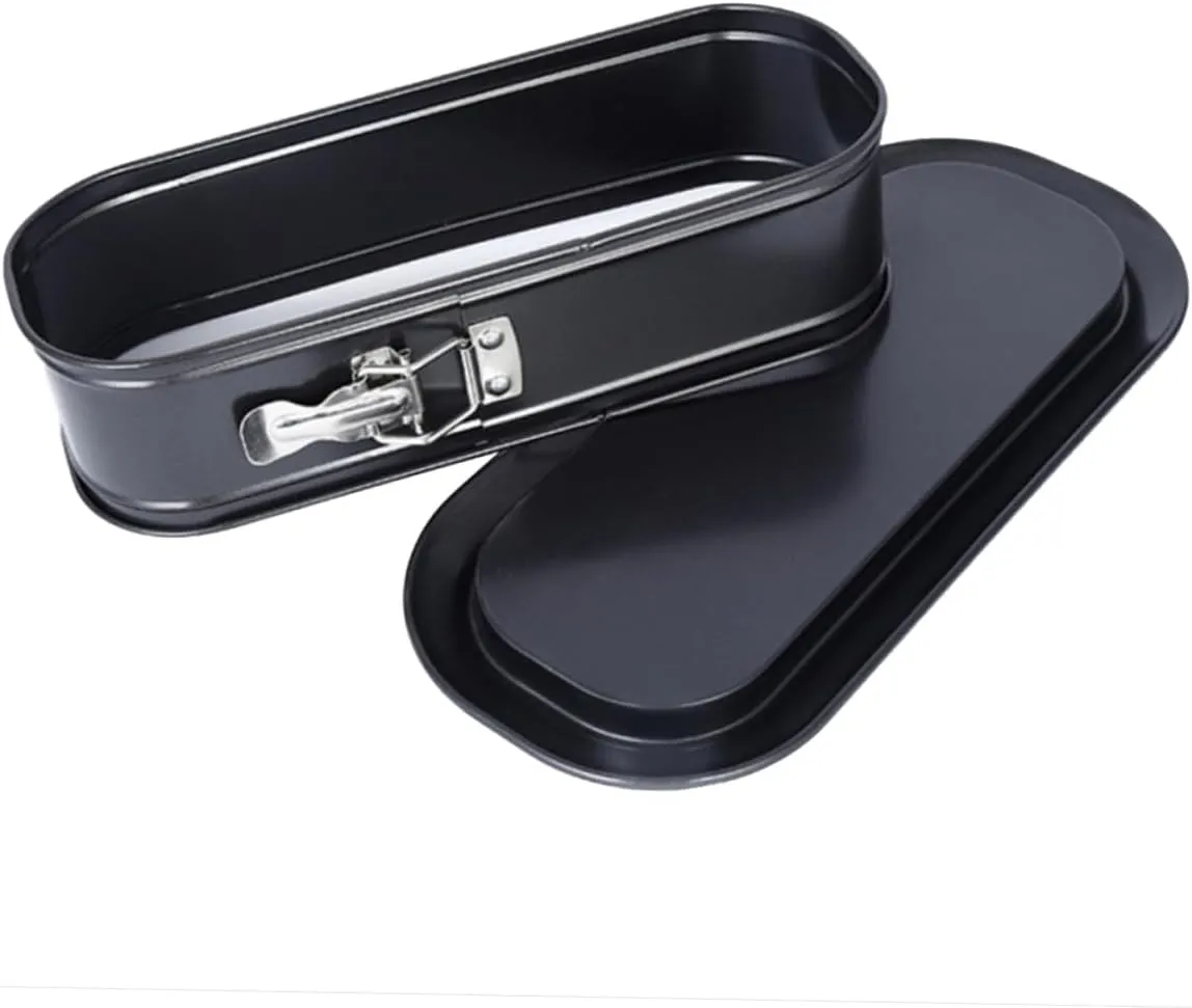 Mikinona Non-stick Carbon Steel Oval Cake Lock Lid Baking Pan Loaf Pan Heat- Bakeware for Cake Toast Baking