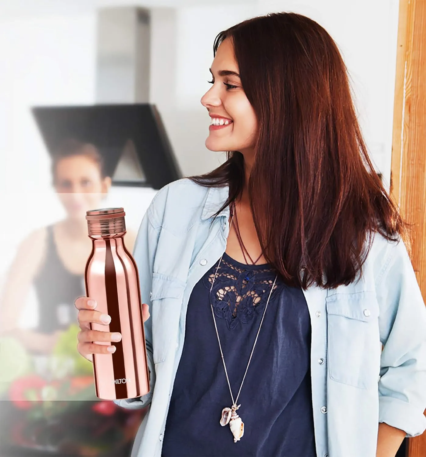 Milton Glitz 600 Vacuum Insulated Thermosteel Water Bottle/Flask | 20 oz | 580 ml | 24 hours Hot & Cold, 18/8 Stainless Steel, BPA Free, Food Grade, Leak-Proof | Rose Gold