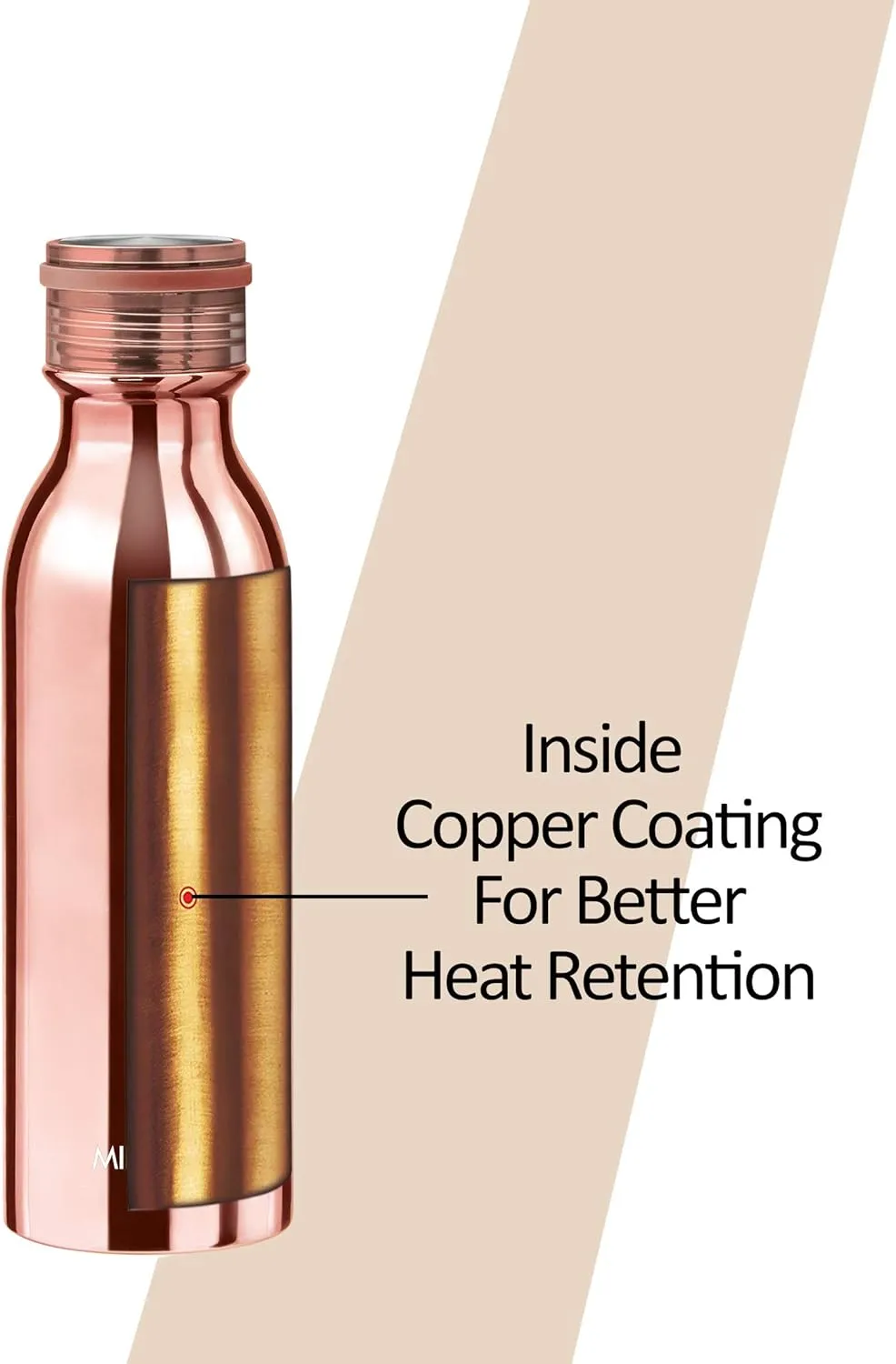 Milton Glitz 600 Vacuum Insulated Thermosteel Water Bottle/Flask | 20 oz | 580 ml | 24 hours Hot & Cold, 18/8 Stainless Steel, BPA Free, Food Grade, Leak-Proof | Rose Gold