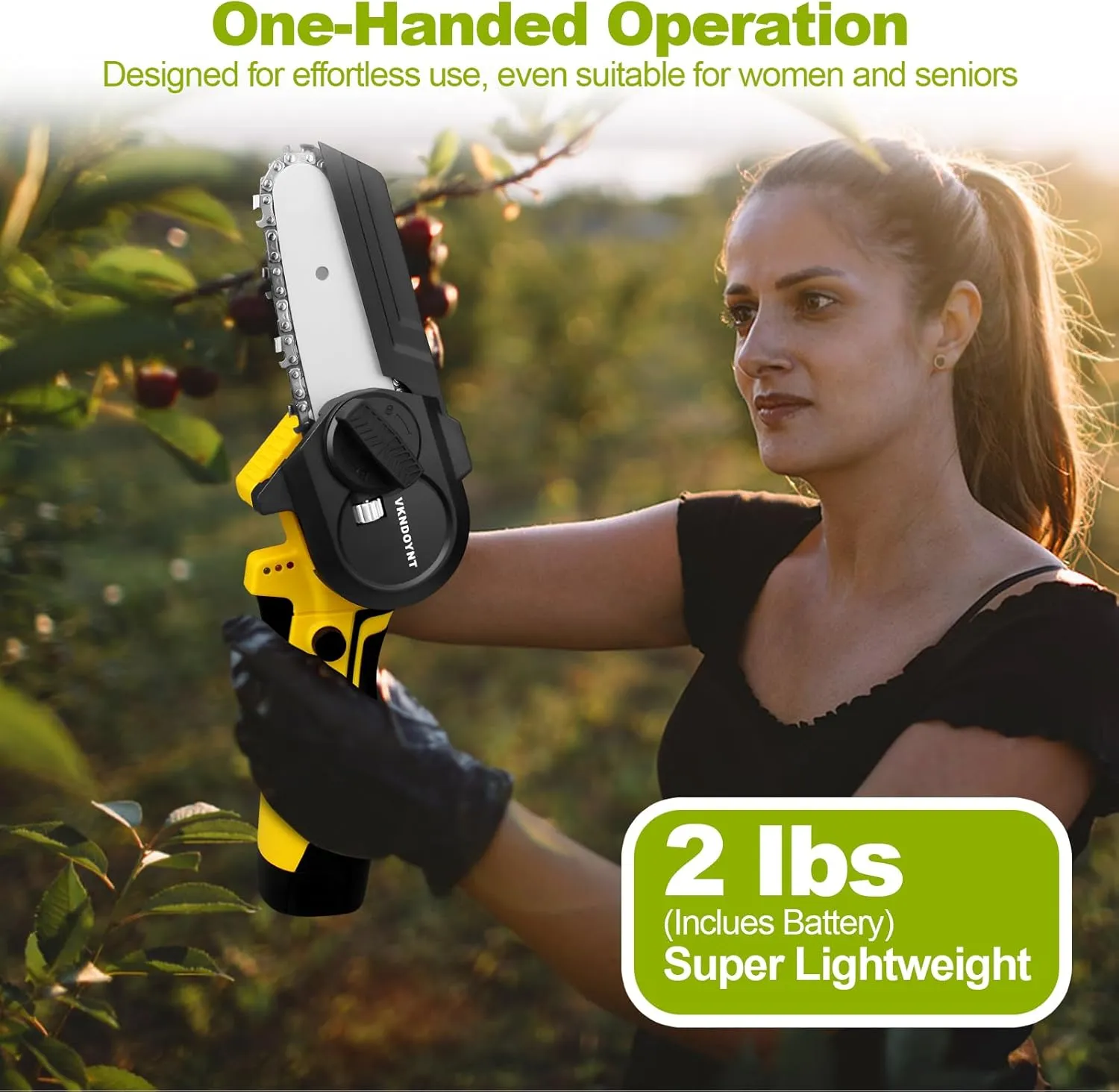 Mini Chainsaw, 4 Inch Small Chainsaw with 3000mAh Battery, 2 lbs Lightweight, Cordless Handheld Chainsaw for Garden Pruning, Woodworking DIY, Home Repairs