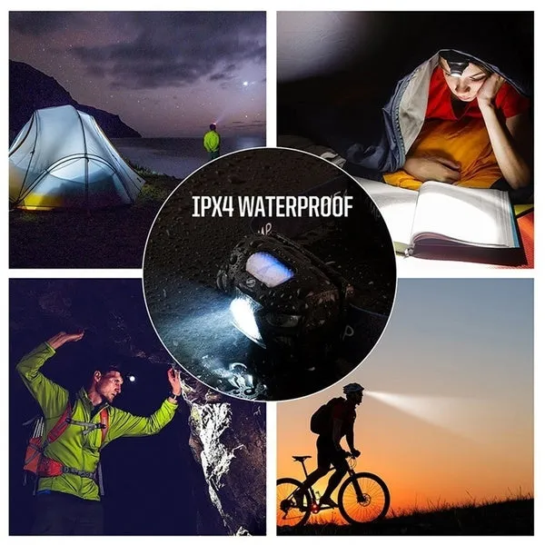 Mini Rechargeable LED Headlamp 3000Lm Body Motion Sensor Headlight Camping Flashlight Head Light Torch Lamp with USB