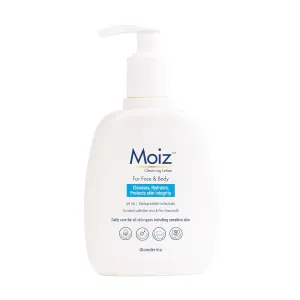 Mo-iz Cleansing-Lotion for Face & Body, Sensitive Skin Cleanser with Aloe Vera & Pro-Vitamin B5, Soap-Free, Paraben-Free, Sulphate-Free, 200ml (6.76 fl oz)
