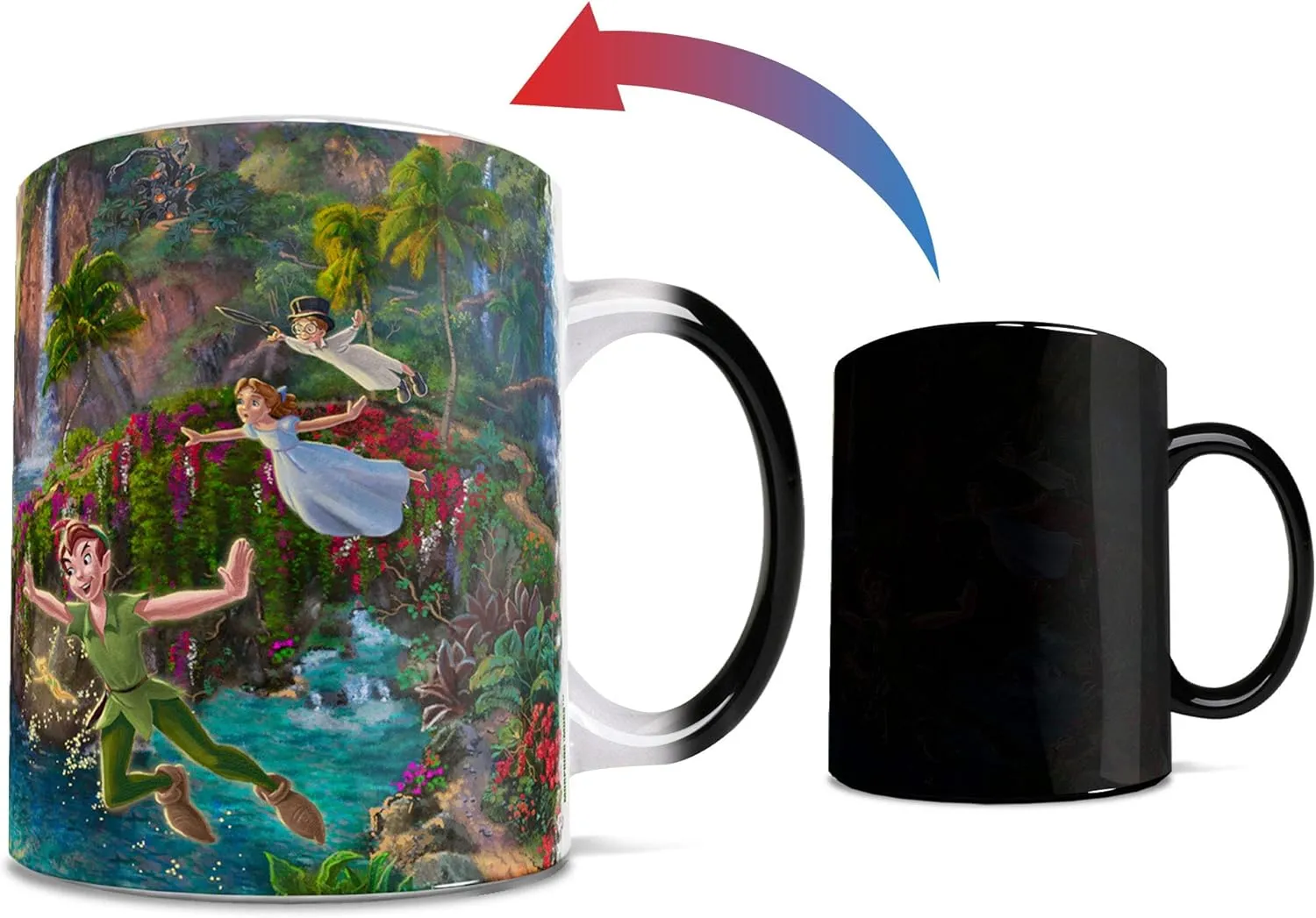 Morphing Mugs Disney - Peter Pan - Neverland - One 11 oz Color Changing Heat Sensitive Ceramic Mug – Image Revealed When HOT Liquid Is Added!