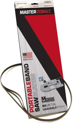 Morse Master Cobalt Bi-Metal Portable Band Saw Blade 44 7/8 x 1/2 x .020 14/18 TPI 3/Box (001182 / ZWEP441418MC)