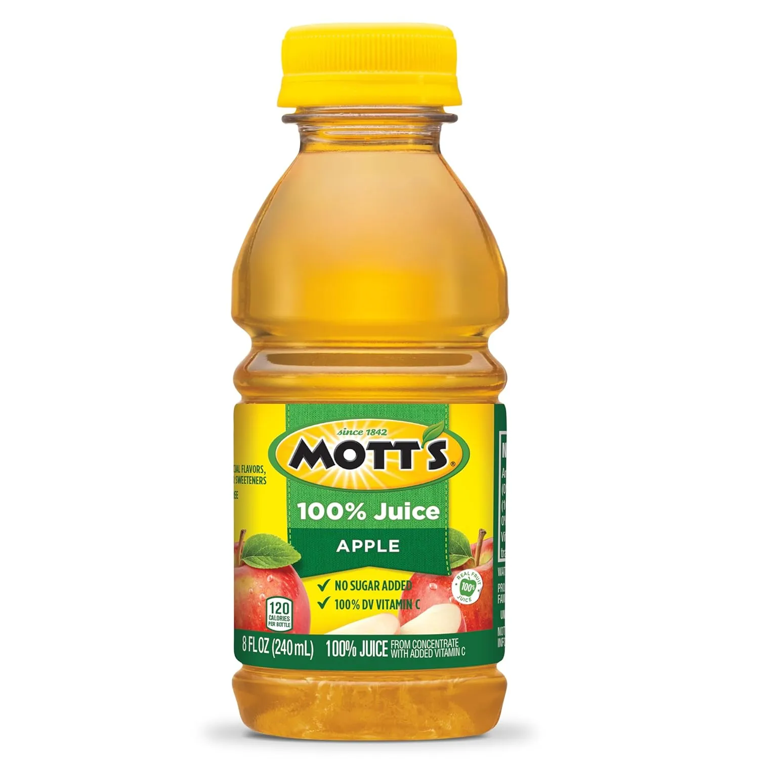 Mott's 100% Original Apple Juice, 8 Fl Oz Bottles, 24 Count (4 Packs Of 6), 2 Servings Of Fruit, 100% Fruit Juice, Gluten-free, Caffeine-free, Kosher, Contains No Artificial Colors Or Sweeteners