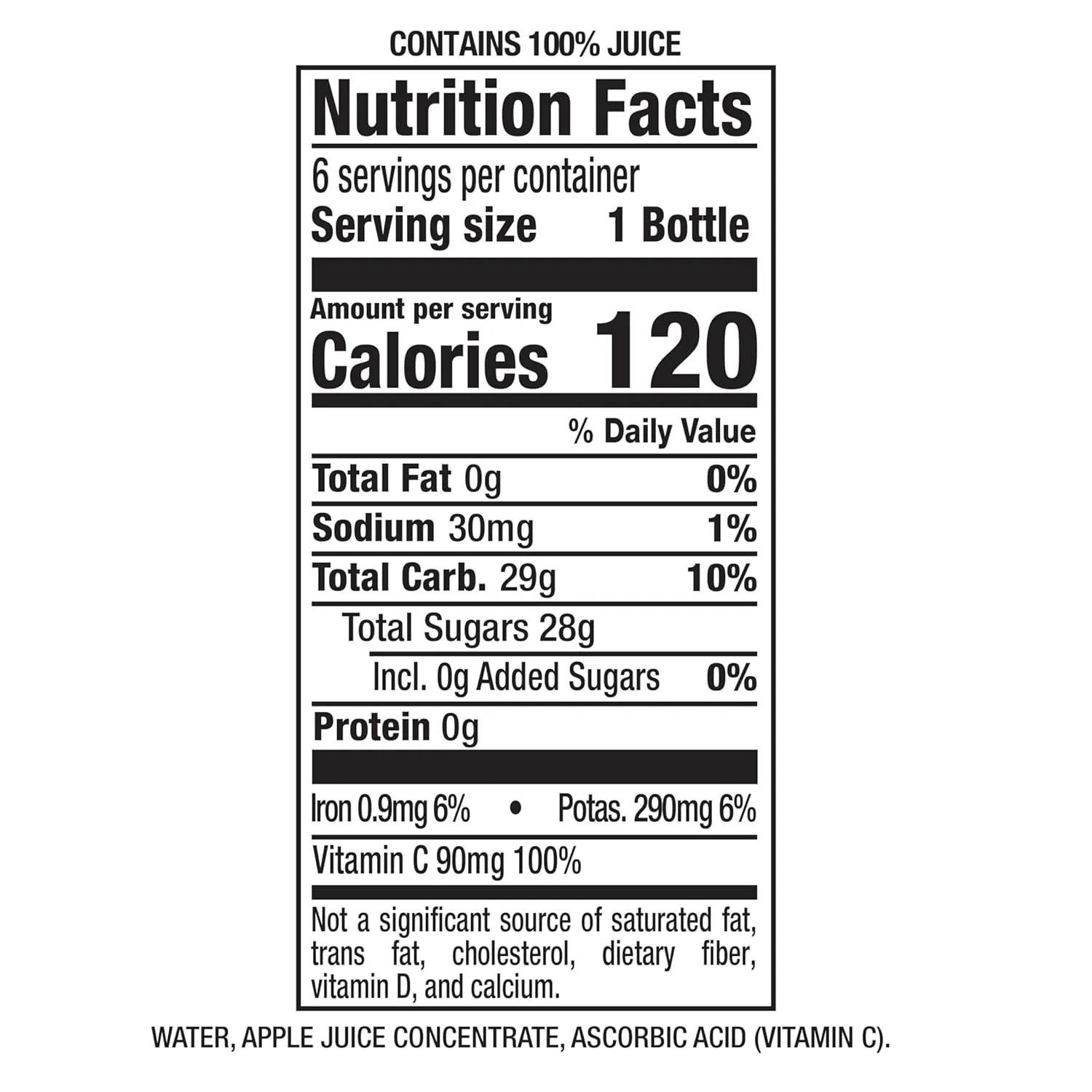 Mott's 100% Original Apple Juice, 8 Fl Oz Bottles, 24 Count (4 Packs Of 6), 2 Servings Of Fruit, 100% Fruit Juice, Gluten-free, Caffeine-free, Kosher, Contains No Artificial Colors Or Sweeteners